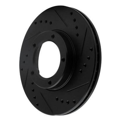 R1 Concepts Front Right Drilled & Slotted Black Brake Rotor for Toyota Hilux 1989 - 2008 | rncECB - 76106R - JDMuscleSPK983722