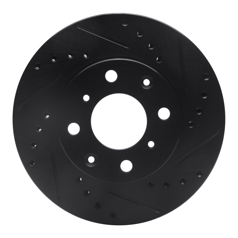 R1 Concepts Honda Accord 1984 - 1990 Front Right Drilled & Slotted Black Brake Rotor – Part Number RNC - ECB - 59011R | rncECB - 59011R - JDMuscleSPK975880