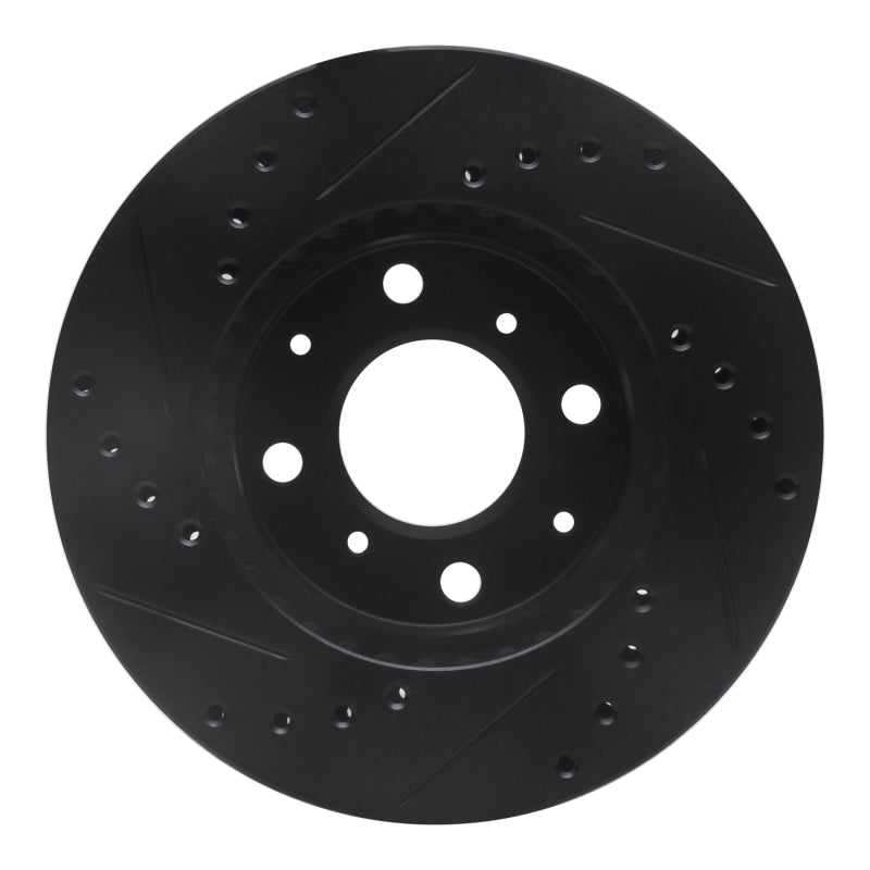 R1 Concepts Honda Accord 1984 - 1990 Front Right Drilled & Slotted Black Brake Rotor – Part Number RNC - ECB - 59011R | rncECB - 59011R - JDMuscleSPK975880