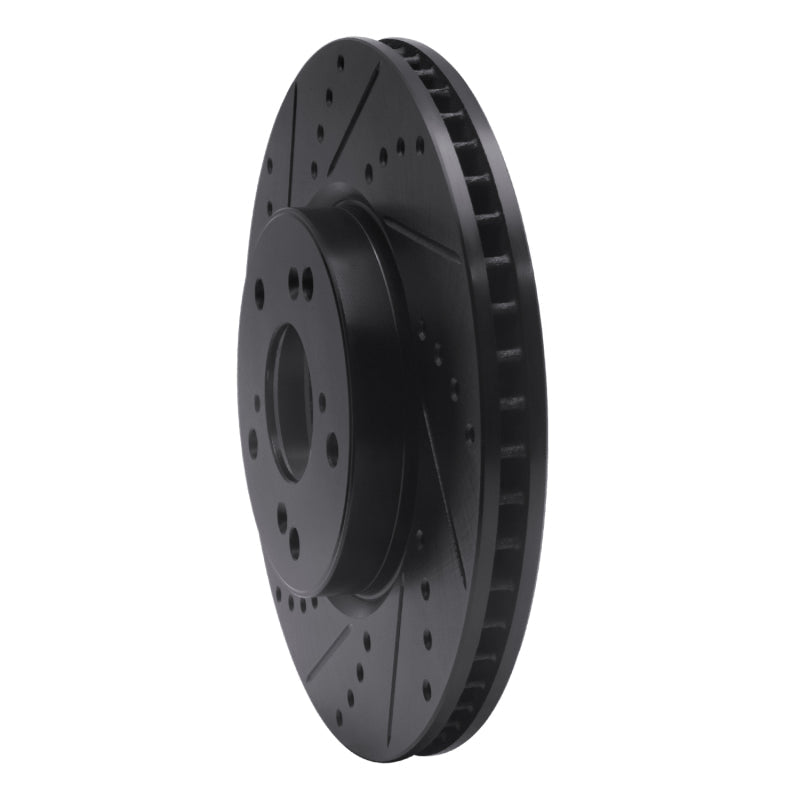 R1 Concepts Honda Accord Coupe Front Left Drilled & Slotted Black Brake Rotor (Part rncECB - 59039L) | rncECB - 59039L - JDMuscleSPK975930