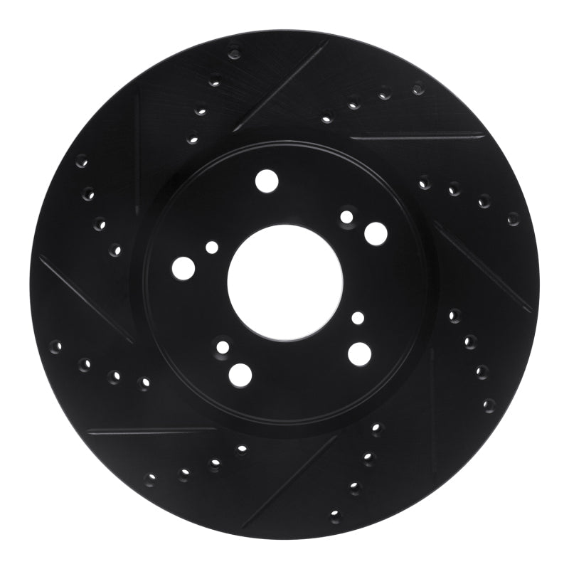R1 Concepts Honda Accord Coupe Front Left Drilled & Slotted Black Brake Rotor (Part rncECB - 59039L) | rncECB - 59039L - JDMuscleSPK975930