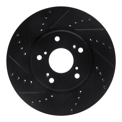 R1 Concepts Honda Accord Coupe Front Left Drilled & Slotted Black Brake Rotor (Part rncECB - 59039L) | rncECB - 59039L - JDMuscleSPK975930