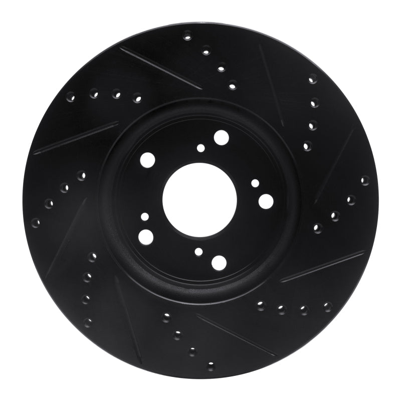 R1 Concepts Honda Accord Coupe Front Left Drilled & Slotted Black Brake Rotor (Part rncECB - 59039L) | rncECB - 59039L - JDMuscleSPK975930