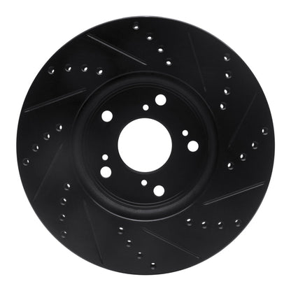 R1 Concepts Honda Accord Coupe Front Left Drilled & Slotted Black Brake Rotor (Part rncECB - 59039L) | rncECB - 59039L - JDMuscleSPK975930