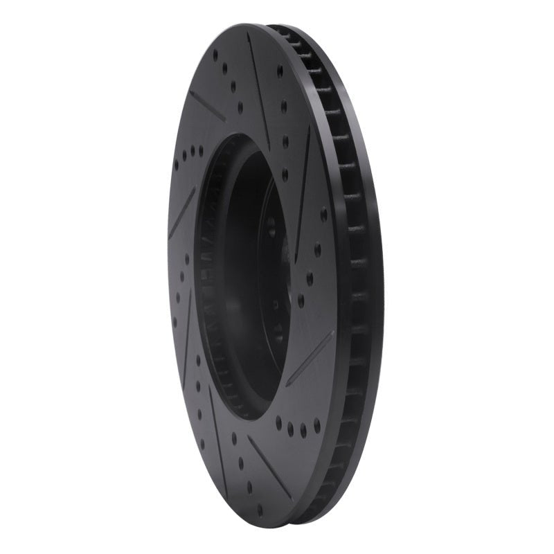R1 Concepts Honda Accord Coupe Front Left Drilled & Slotted Black Brake Rotor (Part rncECB - 59039L) | rncECB - 59039L - JDMuscleSPK975930