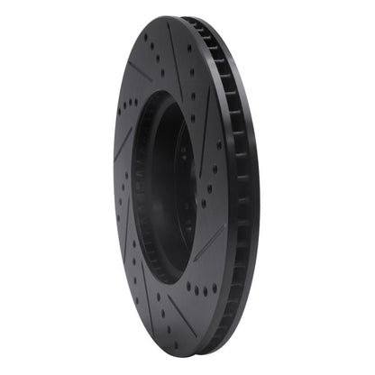 R1 Concepts Honda Accord Coupe Front Left Drilled & Slotted Black Brake Rotor (Part rncECB - 59039L) | rncECB - 59039L - JDMuscleSPK975930