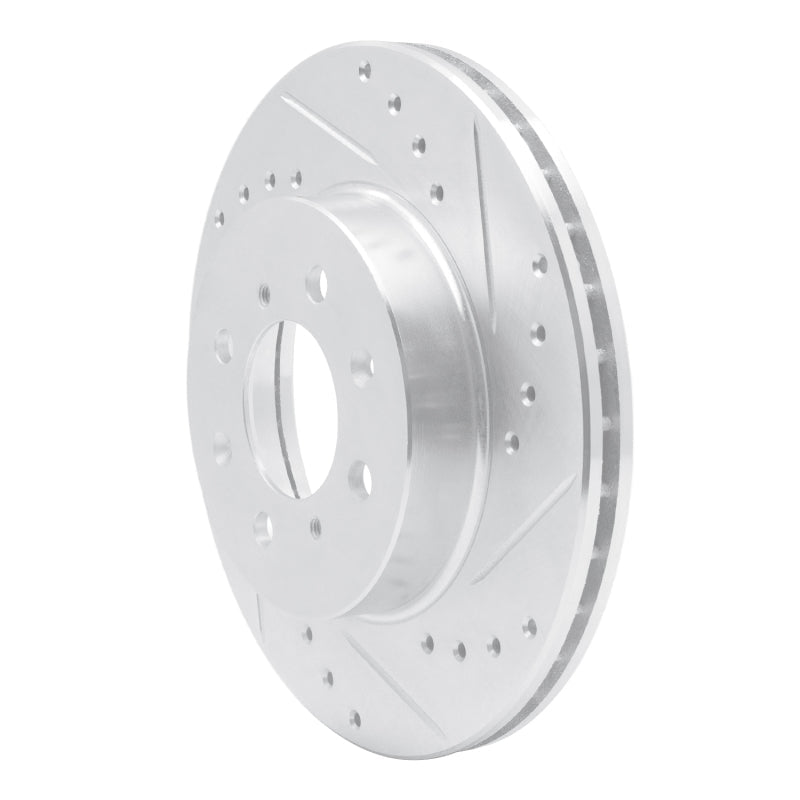 R1 Concepts Honda Accord Coupe Front Right Drilled & Slotted Brake Rotor (1998 - 1991) - Silver Finish | rncEDZ - 59015R - JDMuscleSPK986446