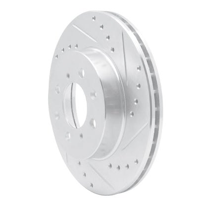 R1 Concepts Honda Accord Coupe Front Right Drilled & Slotted Brake Rotor (1998 - 1991) - Silver Finish | rncEDZ - 59015R - JDMuscleSPK986446