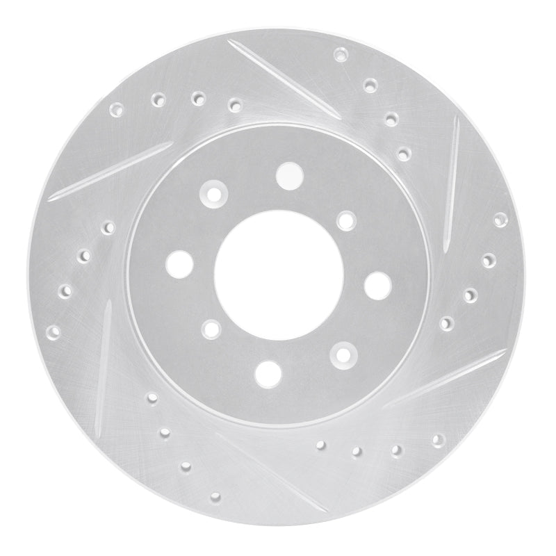 R1 Concepts Honda Accord Coupe Front Right Drilled & Slotted Brake Rotor (1998 - 1991) - Silver Finish | rncEDZ - 59015R - JDMuscleSPK986446