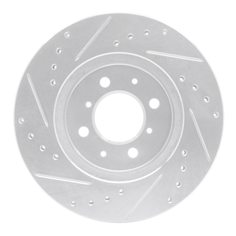 R1 Concepts Honda Accord Coupe Front Right Drilled & Slotted Brake Rotor (1998 - 1991) - Silver Finish | rncEDZ - 59015R - JDMuscleSPK986446