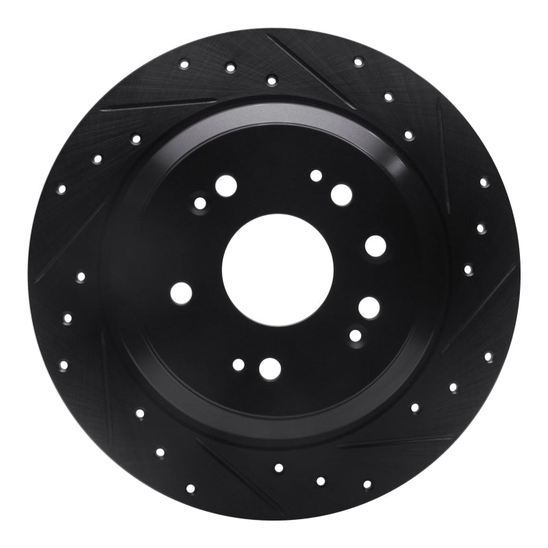 R1 Concepts Honda Accord Crosstour 2010 - 2015 Rear Right Drilled & Slotted Black Brake Rotor | rncECB - 59033R - JDMuscleSPK975922
