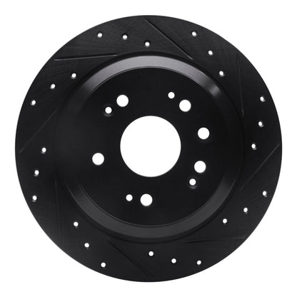 R1 Concepts Honda Accord Crosstour 2010 - 2015 Rear Right Drilled & Slotted Black Brake Rotor | rncECB - 59033R - JDMuscleSPK975922