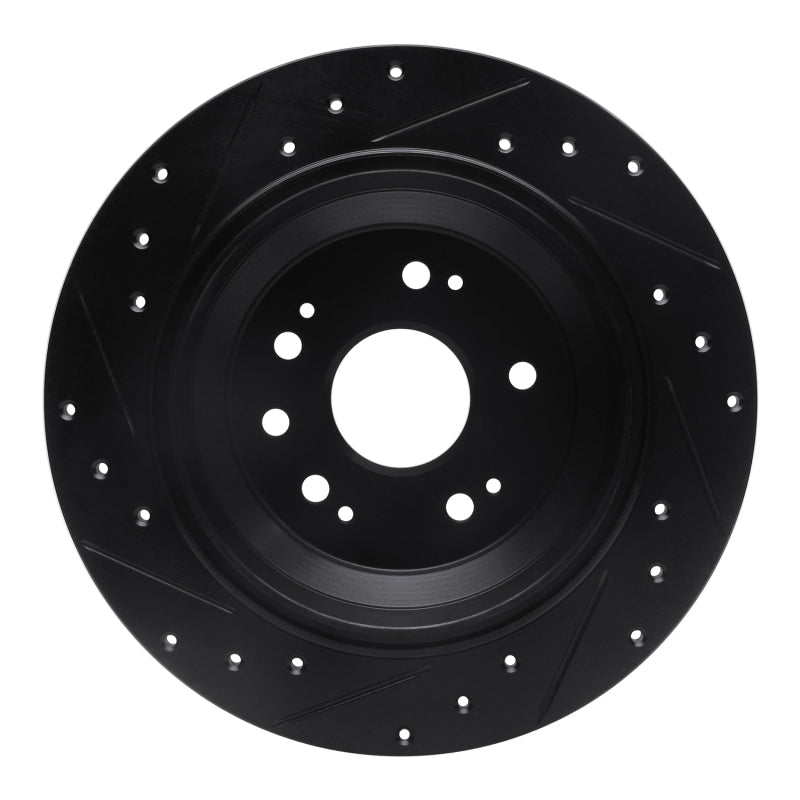 R1 Concepts Honda Accord Crosstour 2010 - 2015 Rear Right Drilled & Slotted Black Brake Rotor | rncECB - 59033R - JDMuscleSPK975922