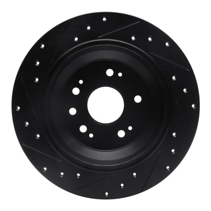 R1 Concepts Honda Accord Crosstour 2010 - 2015 Rear Right Drilled & Slotted Black Brake Rotor | rncECB - 59033R - JDMuscleSPK975922