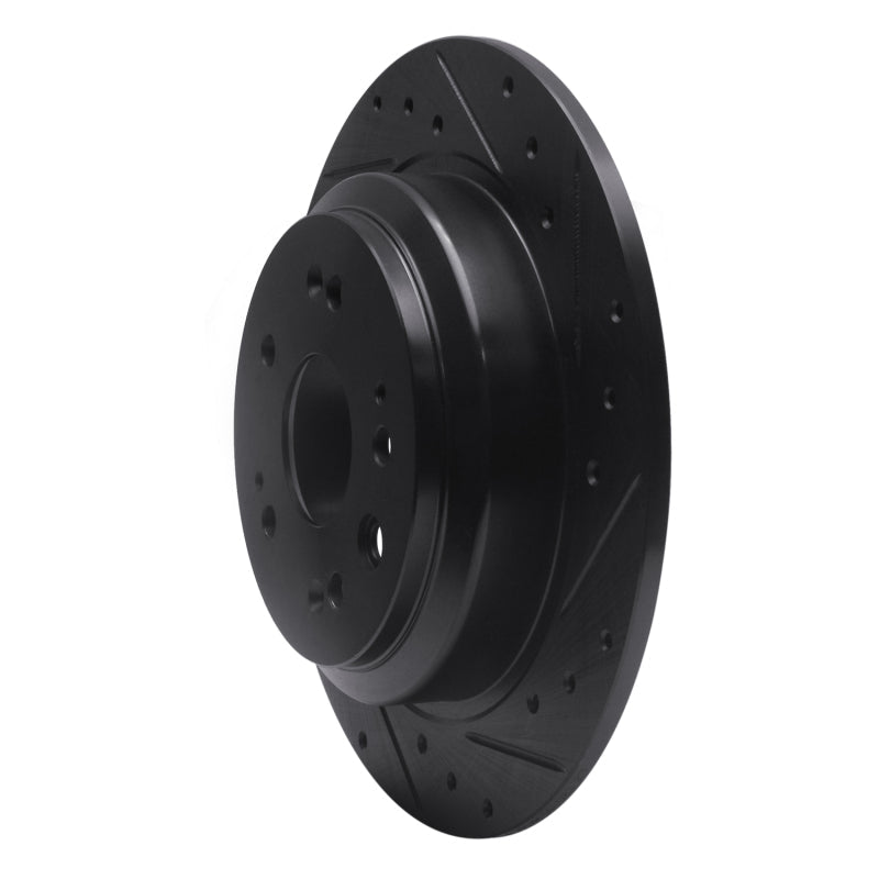 R1 Concepts Honda Accord Crosstour 2010 - 2015 Rear Right Drilled & Slotted Black Brake Rotor | rncECB - 59033R - JDMuscleSPK975922