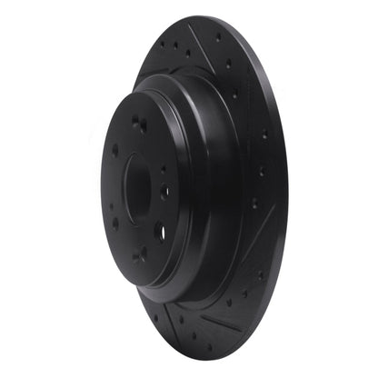 R1 Concepts Honda Accord Crosstour 2010 - 2015 Rear Right Drilled & Slotted Black Brake Rotor | rncECB - 59033R - JDMuscleSPK975922