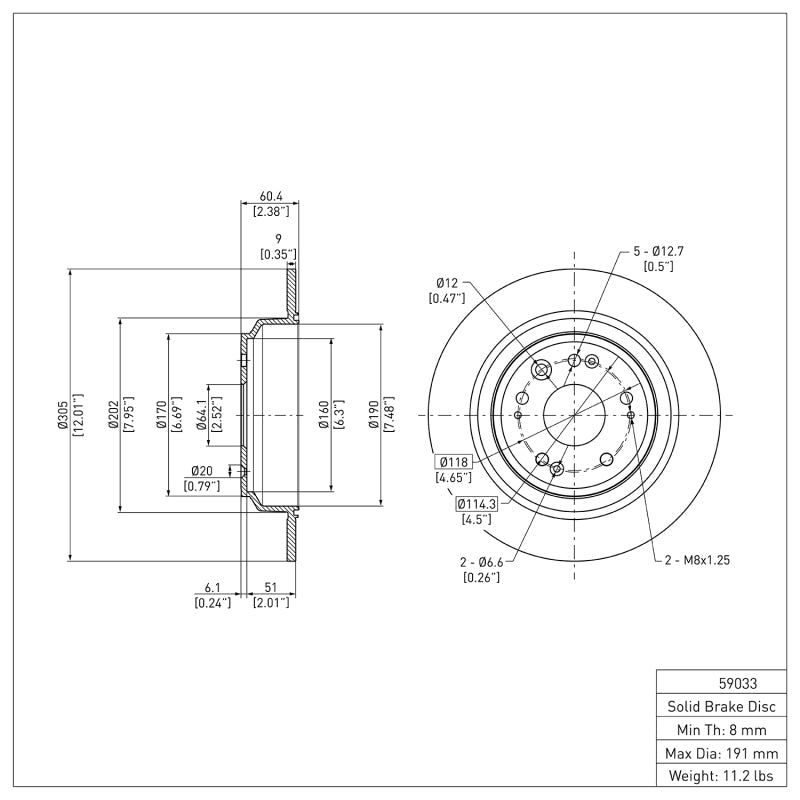 R1 Concepts Honda Accord Crosstour Rear Brake Rotor (2010 - 2015) - Reliable Braking System | rncERE - 59033 - JDMuscleSPK978343