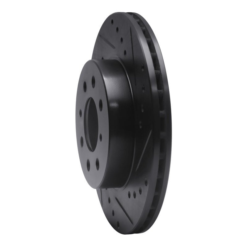 R1 Concepts Honda Accord Sedan 1988 - 1991 Front Right Drilled & Slotted Black Brake Rotor (Part No. RNC - ECB - 59015R) | rncECB - 59015R - JDMuscleSPK975888