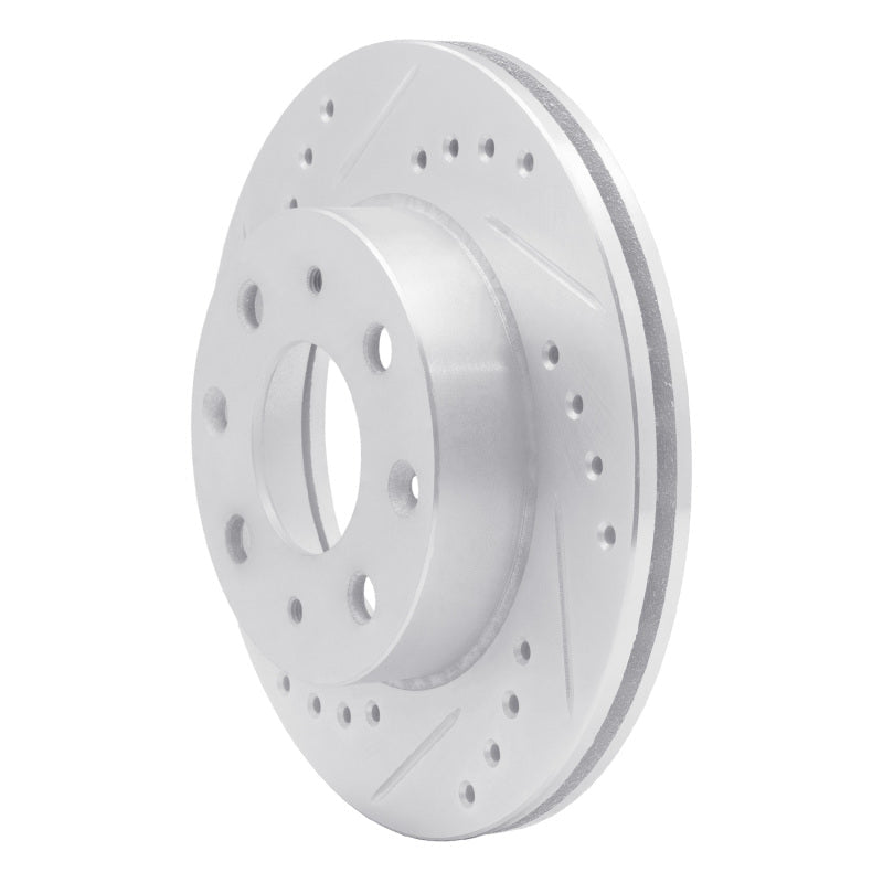 R1 Concepts Honda Accord Sedan Front Left Drilled & Slotted Silver Brake Rotor (1982 - 1983) | rncEDZ - 59004L - JDMuscleSPK986425