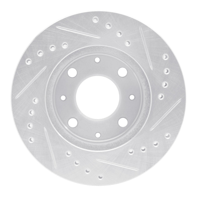 R1 Concepts Honda Accord Sedan Front Left Drilled & Slotted Silver Brake Rotor (1982 - 1983) | rncEDZ - 59004L - JDMuscleSPK986425