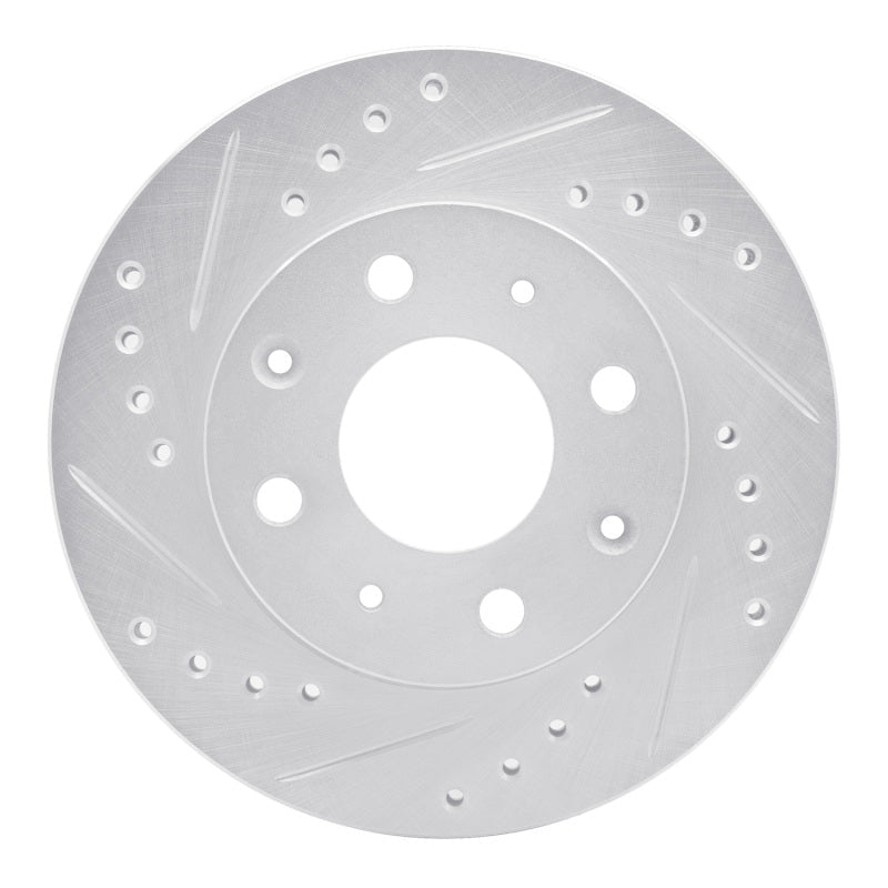 R1 Concepts Honda Accord Sedan Front Left Drilled & Slotted Silver Brake Rotor (1982 - 1983) | rncEDZ - 59004L - JDMuscleSPK986425