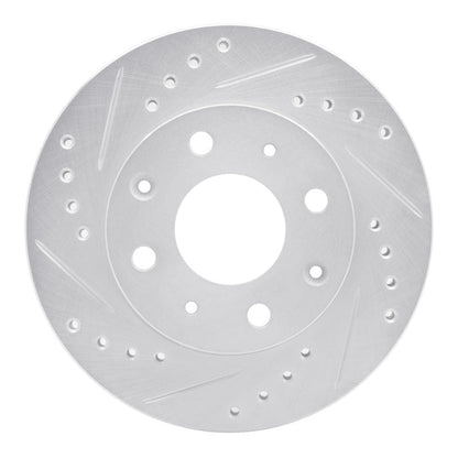 R1 Concepts Honda Accord Sedan Front Left Drilled & Slotted Silver Brake Rotor (1982 - 1983) | rncEDZ - 59004L - JDMuscleSPK986425