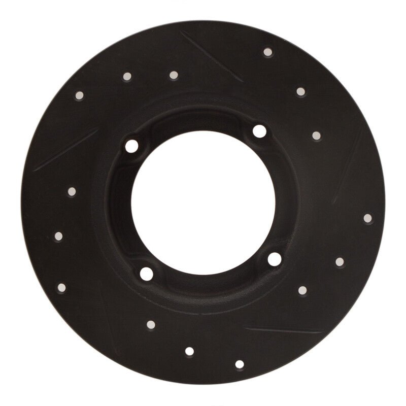 R1 Concepts Honda Civic 1973 - 1979 Front Left Drilled & Slotted Black Brake Rotor (Part  rncECB - 59000L) | rncECB - 59000L - JDMuscleSPK983063