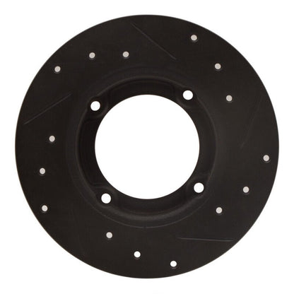 R1 Concepts Honda Civic 1973 - 1979 Front Left Drilled & Slotted Black Brake Rotor (Part  rncECB - 59000L) | rncECB - 59000L - JDMuscleSPK983063