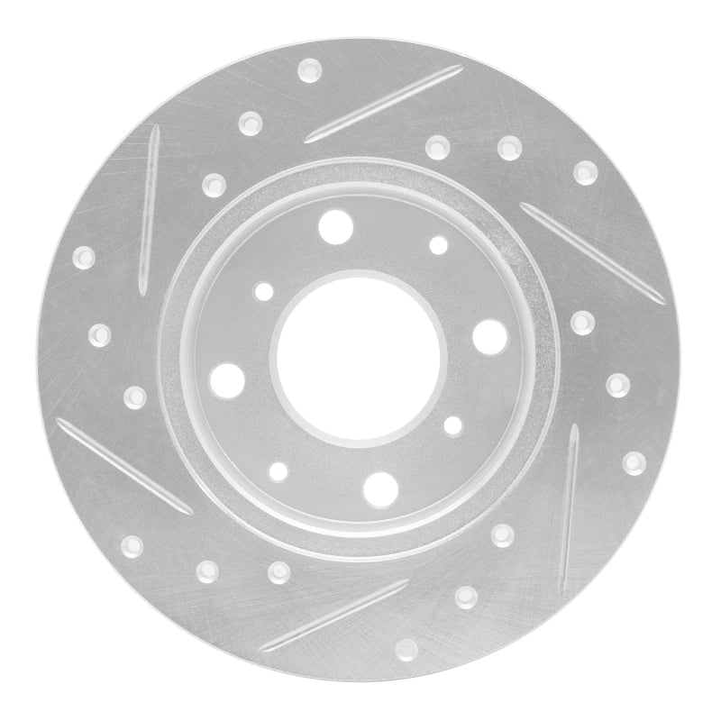 R1 Concepts Honda Civic 1984 - 1987 Front Right Drilled & Slotted Silver Brake Rotor | rncEDZ - 59009R - JDMuscleSPK986436
