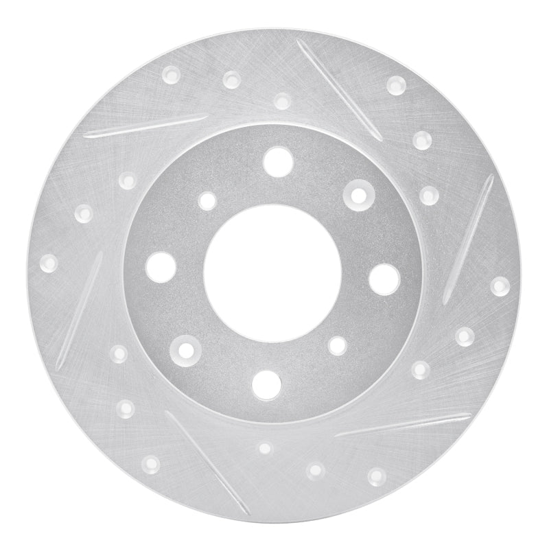 R1 Concepts Honda Civic 1984 - 1987 Front Right Drilled & Slotted Silver Brake Rotor | rncEDZ - 59009R - JDMuscleSPK986436