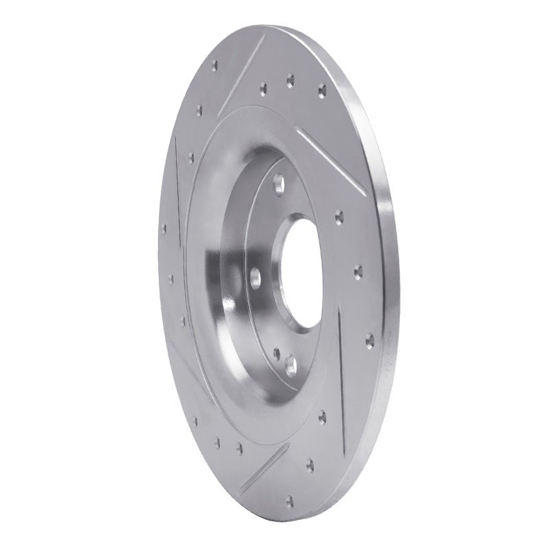 R1 Concepts Honda Civic Coupe Rear Right Drilled & Slotted Brake Rotor (2017 - 2020) - Silver Finish | rncEDZ - 59068R - JDMuscleSPK986501