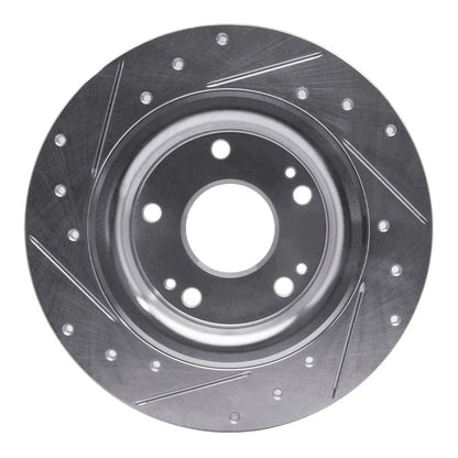 R1 Concepts Honda Civic Coupe Rear Right Drilled & Slotted Brake Rotor (2017 - 2020) - Silver Finish | rncEDZ - 59068R - JDMuscleSPK986501