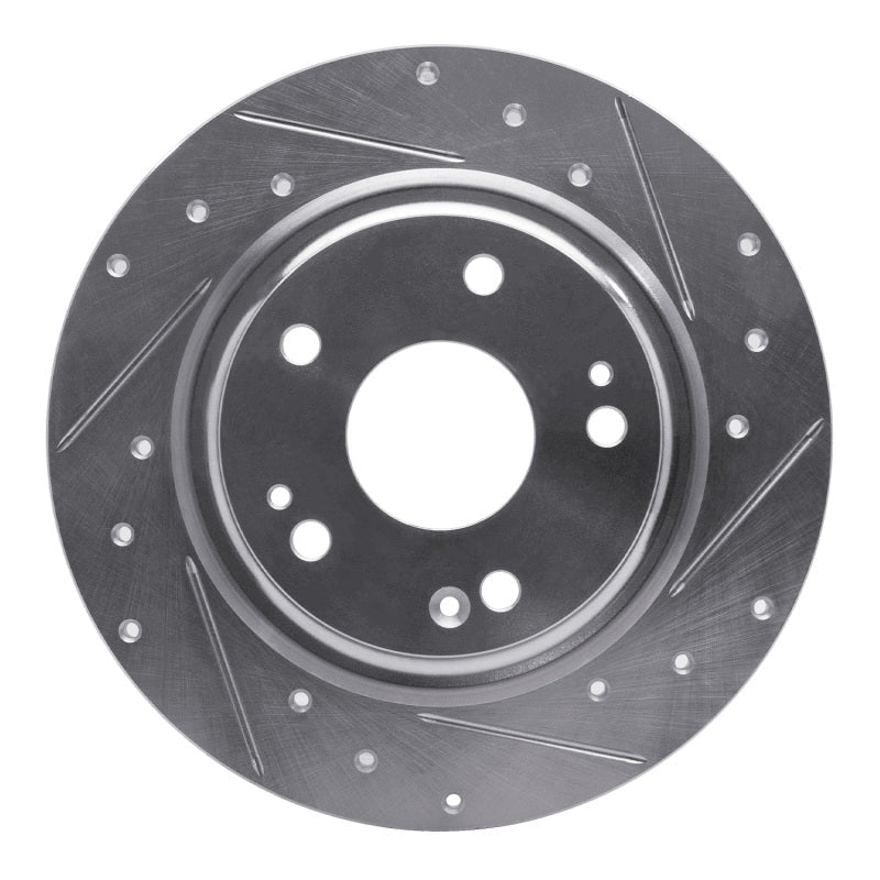 R1 Concepts Honda Civic Coupe Rear Right Drilled & Slotted Brake Rotor (2017 - 2020) - Silver Finish | rncEDZ - 59068R - JDMuscleSPK986501