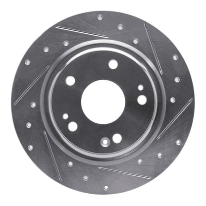 R1 Concepts Honda Civic Coupe Rear Right Drilled & Slotted Brake Rotor (2017 - 2020) - Silver Finish | rncEDZ - 59068R - JDMuscleSPK986501