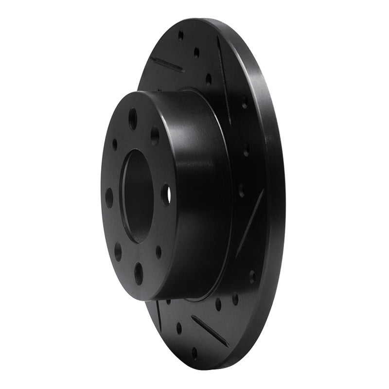 R1 Concepts Honda Civic Front Right Drilled & Slotted Brake Rotor (1980 - 1983) - Black Finish | rncECB - 59008R - JDMuscleSPK983076