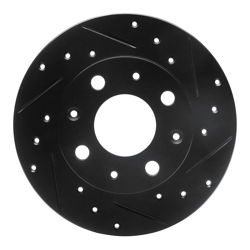 R1 Concepts Honda Civic Front Right Drilled & Slotted Brake Rotor (1980 - 1983) - Black Finish | rncECB - 59008R - JDMuscleSPK983076