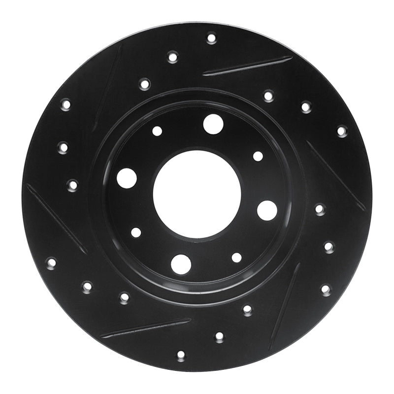 R1 Concepts Honda Civic Front Right Drilled & Slotted Brake Rotor (1980 - 1983) - Black Finish | rncECB - 59008R - JDMuscleSPK983076