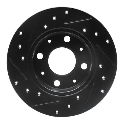 R1 Concepts Honda Civic Front Right Drilled & Slotted Brake Rotor (1980 - 1983) - Black Finish | rncECB - 59008R - JDMuscleSPK983076