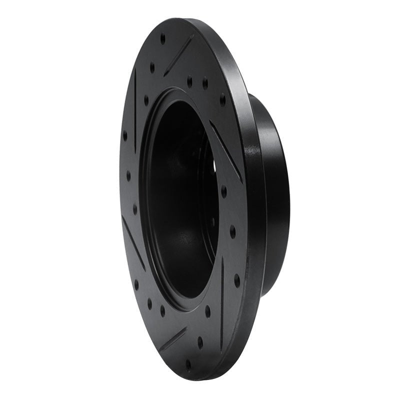 R1 Concepts Honda Civic Front Right Drilled & Slotted Brake Rotor (1980 - 1983) - Black Finish | rncECB - 59008R - JDMuscleSPK983076