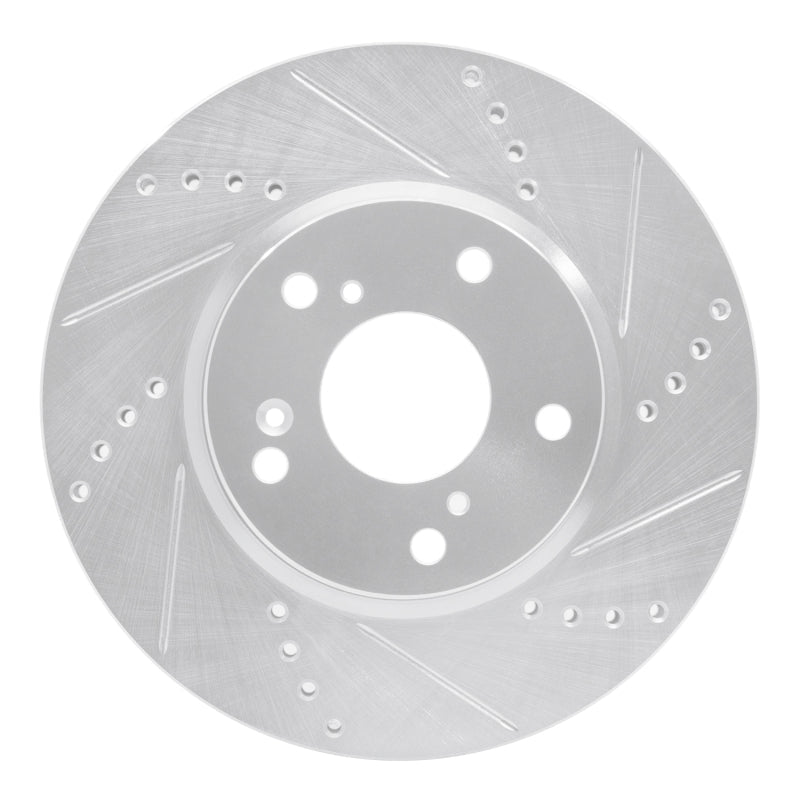 R1 Concepts Honda Civic Hatchback Front Right Drilled & Slotted Silver Brake Rotor (Part rncEDZ - 59061R) | rncEDZ - 59061R - JDMuscleSPK986489