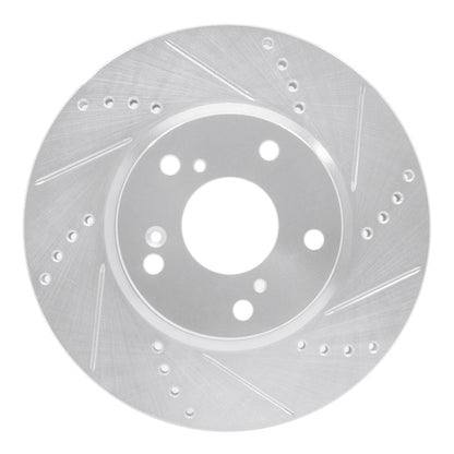 R1 Concepts Honda Civic Hatchback Front Right Drilled & Slotted Silver Brake Rotor (Part rncEDZ - 59061R) | rncEDZ - 59061R - JDMuscleSPK986489