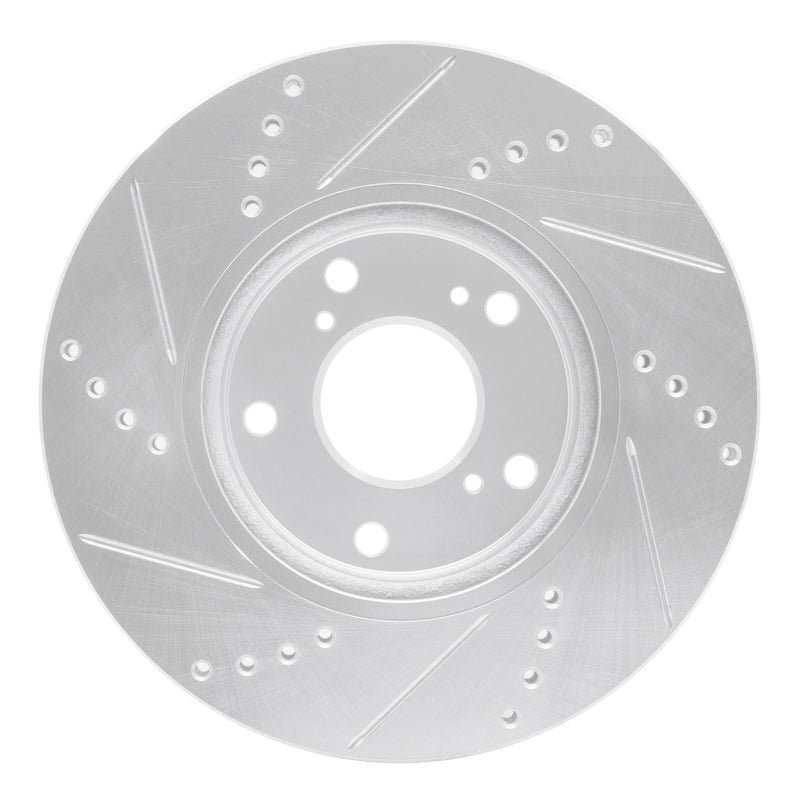 R1 Concepts Honda Civic Hatchback Front Right Drilled & Slotted Silver Brake Rotor (Part rncEDZ - 59061R) | rncEDZ - 59061R - JDMuscleSPK986489