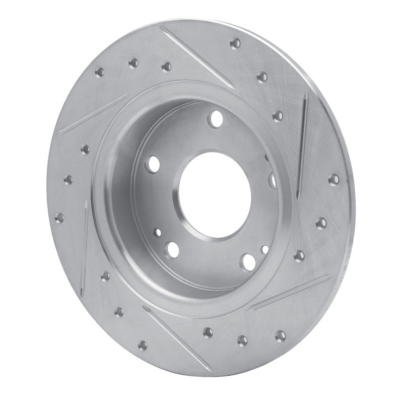 R1 Concepts Honda Civic Hatchback Rear Left Drilled & Slotted Silver Brake Rotor (Part rncEDZ - 59059L) | rncEDZ - 59059L - JDMuscleSPK986484