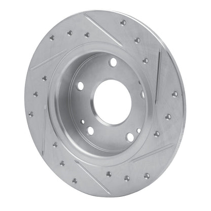 R1 Concepts Honda Civic Hatchback Rear Left Drilled & Slotted Silver Brake Rotor (Part rncEDZ - 59059L) | rncEDZ - 59059L - JDMuscleSPK986484