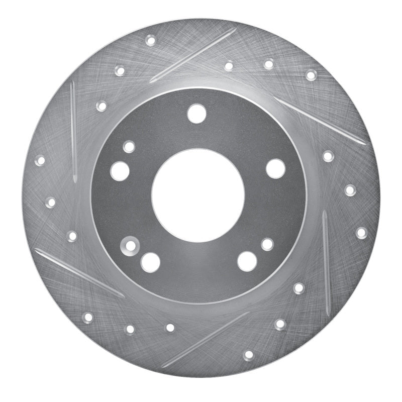 R1 Concepts Honda Civic Hatchback Rear Left Drilled & Slotted Silver Brake Rotor (Part rncEDZ - 59059L) | rncEDZ - 59059L - JDMuscleSPK986484