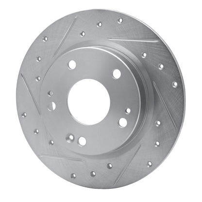 R1 Concepts Honda Civic Hatchback Rear Left Drilled & Slotted Silver Brake Rotor (Part rncEDZ - 59059L) | rncEDZ - 59059L - JDMuscleSPK986484