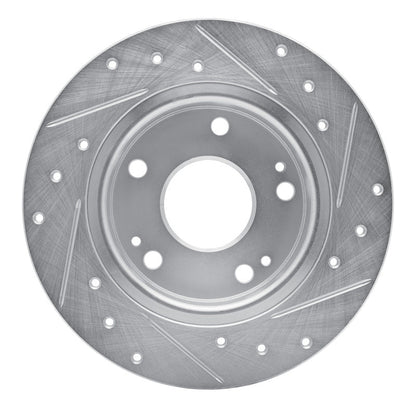 R1 Concepts Honda Civic Hatchback Rear Left Drilled & Slotted Silver Brake Rotor (Part rncEDZ - 59059L) | rncEDZ - 59059L - JDMuscleSPK986484