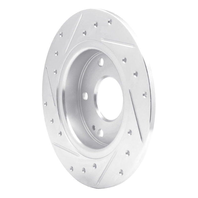 R1 Concepts Honda Civic Hatchback Rear Right Drilled & Slotted Silver Brake Rotor (Part Number: RNCEDZ - 59059R) | rncEDZ - 59059R - JDMuscleSPK986485