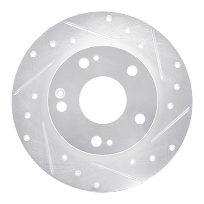R1 Concepts Honda Civic Hatchback Rear Right Drilled & Slotted Silver Brake Rotor (Part Number: RNCEDZ - 59059R) | rncEDZ - 59059R - JDMuscleSPK986485
