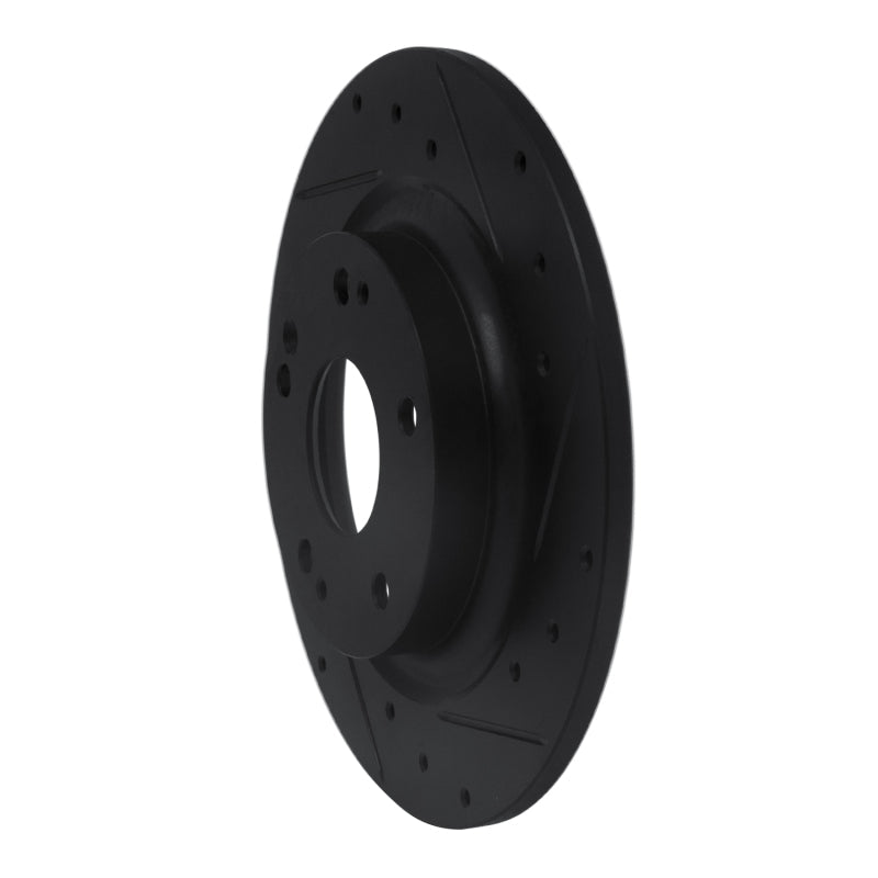 R1 Concepts Honda Civic Sedan Rear Right Drilled & Slotted Black Brake Rotor (Part Number: rncECB - 59068R) | rncECB - 59068R - JDMuscleSPK975967